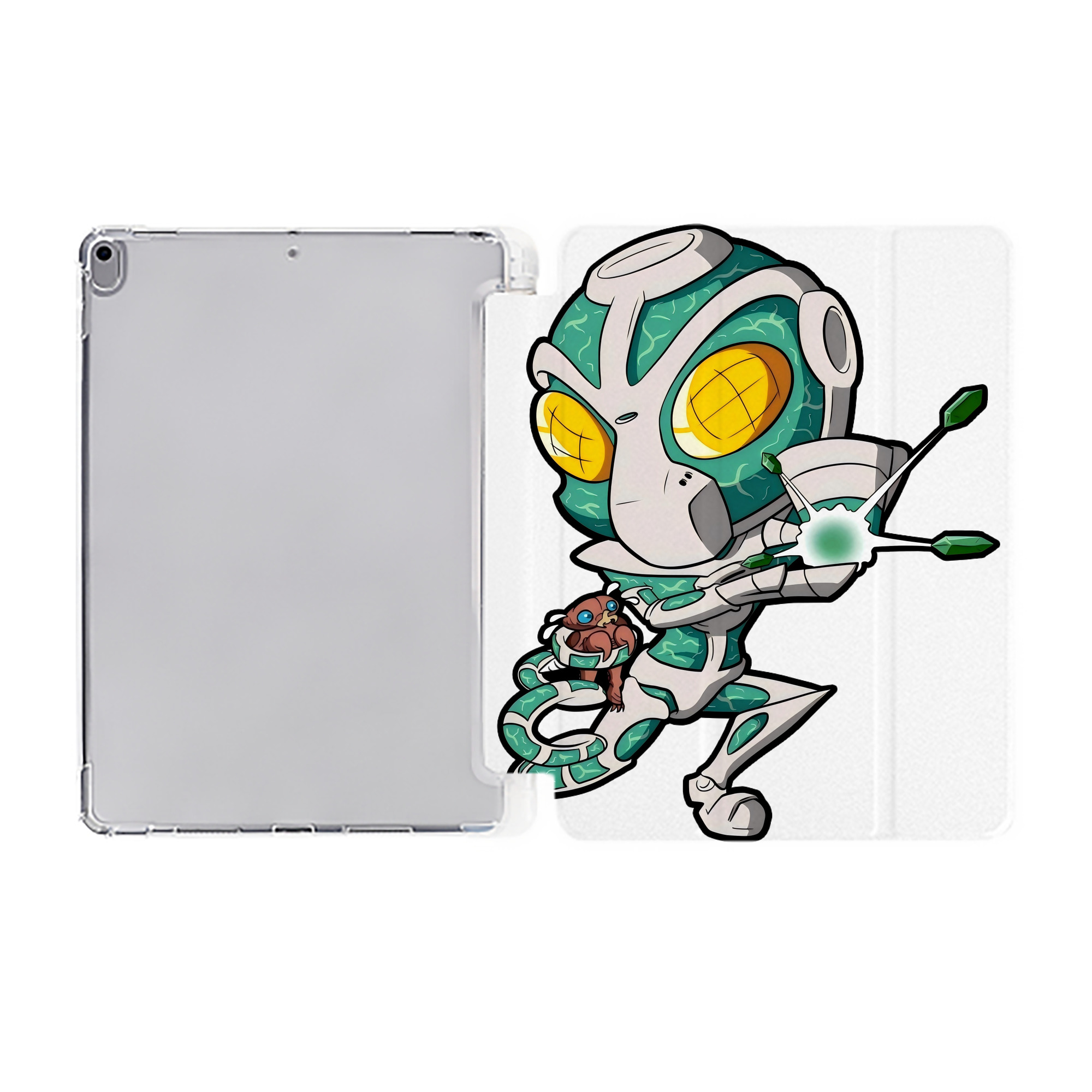 （画像用） ジョジョの奇妙な冒険 花京院 典明（かきょういん のりあき） JoJo's Bizarre Adventure Kakyoin Noriaki IPad ケース ペン収納付き 三つ折りスタンド PUレザー×シリコン 対応機種9.5/10.5/10.9インチ